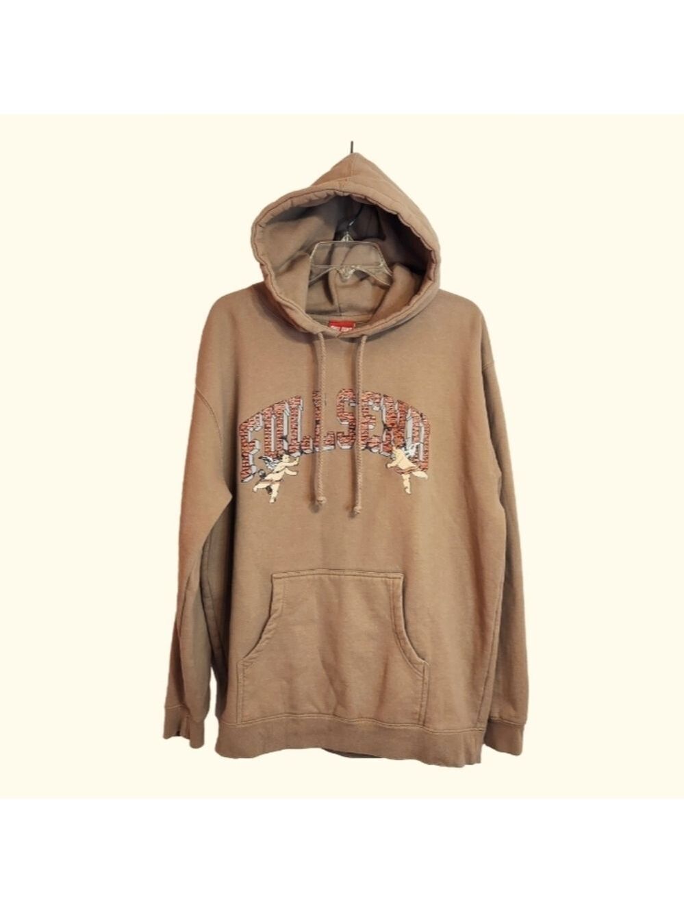 Full Send Brick Valentines Graphic Men's Pullover Sweatshirt Hoodie Tan X-Large